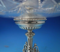 English Victorian Silverplate and Cut Crystal Epergne with Dragon c.1850 (#5790)