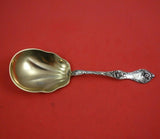 Les Cinq Fleurs by Reed and Barton Sterling Silver Berry Spoon Gold Washed 8"