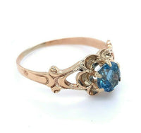10k Yellow Gold Victorian .49ct Genuine Natural Aquamarine Ring (#J4984)