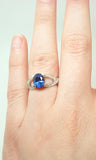 18K Gold Ring with a Fine Blue 2.38ct Oval Genuine Natural Sapphire (#J533)