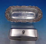 Repousse by Kirk Sterling Silver Covered Butter Dish w/ glass liner (#7316)