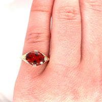 14k Yellow Gold .96ct Genuine Natural Madeira Citrine Filigree Ring (#J5753)