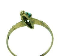 14k Yellow Gold Victorian Turquoise and Seed Pearl Ring (#J4534)