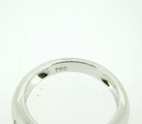 18k White Gold Ring with Round and Baguette Genuine Natural Diamonds (#J777)
