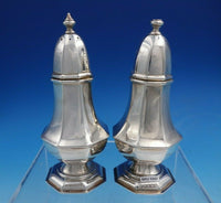 English Sterling Silver Salt and Pepper Shaker Set 2pc Octagonal Shape (#3307)