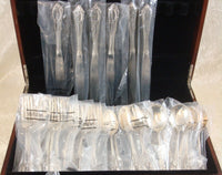 Rose Point by Wallace Sterling Silver Flatware Set Service 32 Pieces Brand New