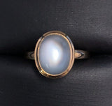 10k Yellow Gold Genuine Natural Moonstone Ring Pool of Light Jewelry (#J5286)