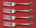Grande Baroque by Wallace Sterling Silver Fish Fork Set 4pc AS Custom 7 1/2"