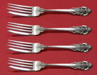 Grande Baroque by Wallace Sterling Silver Fish Fork Set 4pc AS Custom 7 1/2"