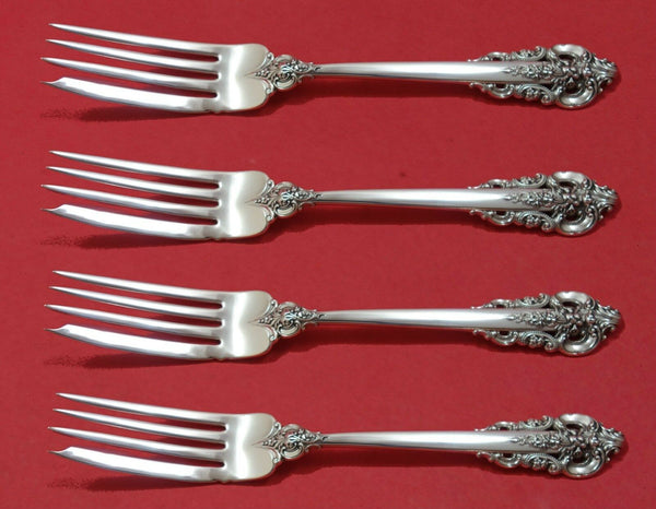 Grande Baroque by Wallace Sterling Silver Fish Fork Set 4pc AS Custom 7 1/2"