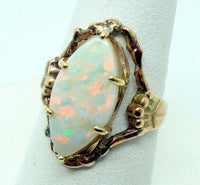 Luxurious 1.92ct Marquise Genuine Natural Opal Ring (#J444)