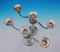 Prelude by International Sterling Silver Candlestick Pair 3-Light #N213 (#3752)