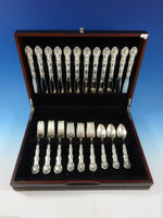 French Scroll by Alvin Sterling Silver Flatware Set For 12 Service 48 Pieces