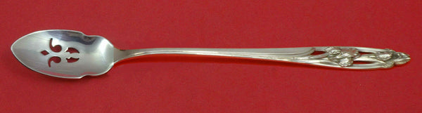 Silver Iris By International Sterling Olive Spoon Pierced Long 7 1/8" Custom