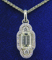 Platinum 1.22 Carat Genuine Natural Diamond Halo Pendant (#J4088)