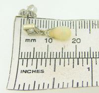 14k Gold Briolette Drop Genuine Natural Opal Earrings with Diamonds (#J4077)