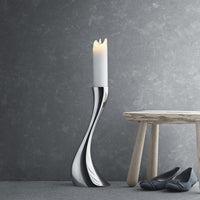 Georg Jensen Stainless Steel Cobra Floor Candleholder Small New