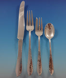 Ivy by Old Newbury Crafters Sterling Silver Dinner Flatware Set Hammered 45 pcs