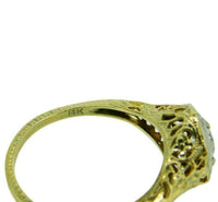 Art Deco 14k Yellow Gold 1/3ct Genuine Natural Diamond Filigree Ring (#J4634)