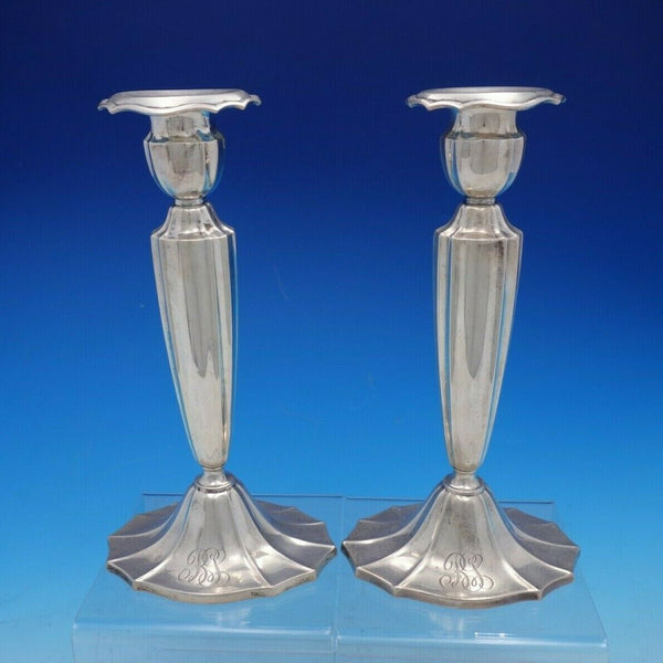 Plymouth by Gorham Weighted Sterling Silver 9 1/2" Pair of Candlesticks (#4423)