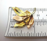Retro 10k Multi-Gold Leaf Earrings with 14k Gold Post (#J3751)