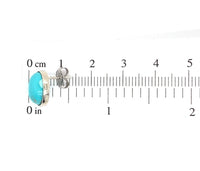 14k White Gold Genuine Natural Kingman Turquoise Stud Earrings (#J6112)