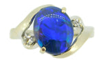 14k Gold 2.58ct Genuine Natural Black Boulder Opal Ring with Diamonds (#J4121)