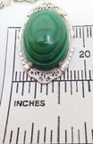 10K Gold Art Deco Malachite Necklace with Seed Pearls (#J3172)