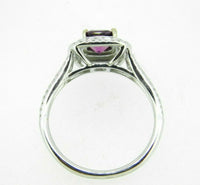 14k White Gold 1.09ct Grape Genuine Natural Garnet and Diamond Ring (#J5118)