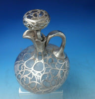 Glass Claret Jug with Sterling Silver Overlay 8" x 6 1/2" c.1915 (#5722)