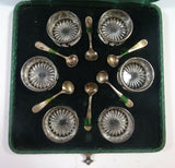 Antique by Alvin Sterling Silver Salt Cellar Set 12Pc with Fitted Case (#1343)