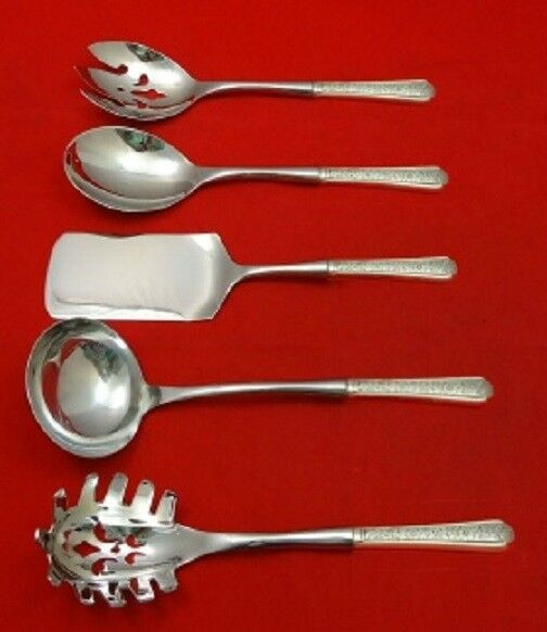 Old Brocade By Towle Sterling Silver Hostess Serving Set HHWS 5pc Custom