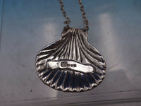 JP & Co English Sterling Silver Liquor Label "Bourbon" with Shell Motif (#6518)