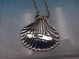 JP & Co English Sterling Silver Liquor Label "Bourbon" with Shell Motif (#6518)