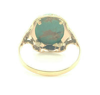 Vintage 10k Yellow Gold 2.93 Carat Genuine Natural Turquoise Ring (#J5227)