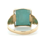 10k Yellow Gold 4.67ct Genuine Natural Turquoise Men's Ring Size 11.25 (#J6137)