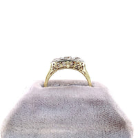 14k Gold Art Deco Genuine Natural Diamond Three Stone Filigree Ring (#J5586)