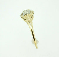 Vintage 18k Yellow Gold Genuine Natural Diamond Three Stone Ring .43ct (#J852)