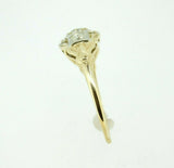 Vintage 18k Yellow Gold Genuine Natural Diamond Three Stone Ring .43ct (#J852)