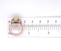 9k Rose Gold Rectangular Opal and Seed Pearl Ring Jewelry (#J5618)