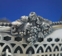 Silver on Copper Jardiniere Bowl for Flowers Removable Liner w/ Grapes (#6448)