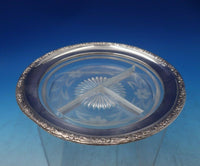 Sterling Silver Relish Tray Round with Etched Glass 8" (#6469)