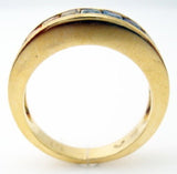 18k Gold 1.47ct TW Genuine Natural Rainbow Sapphire Channel Ring Band (#J235)