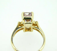 10k Yellow Gold 3.66 Carat Genuine Natural Ametrine Ring with Diamonds (#J2112)