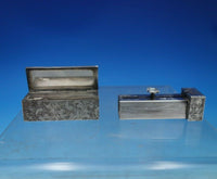 .950 Silver Lipstick Case with Crown and Mirror Hand Engraved 2 1/4" (#6808)
