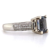 14k White Gold 2.36ct Grey Genuine Natural Spinel and Diamond Ring (#J5614)