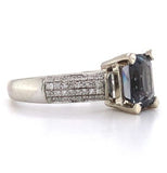 14k White Gold 2.36ct Grey Genuine Natural Spinel and Diamond Ring (#J5614)