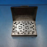 Sterling Silver Vinaigrette Box with Pierced Screen Hand Engraved (#6807)