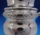 Coin Silver Creamer / Milk Pitcher on Pedestal Base w/ Faux Woven Design (#3995)
