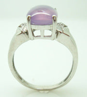 14K Gold Lavender Genuine Natural Chalcedony Ring (#J150)